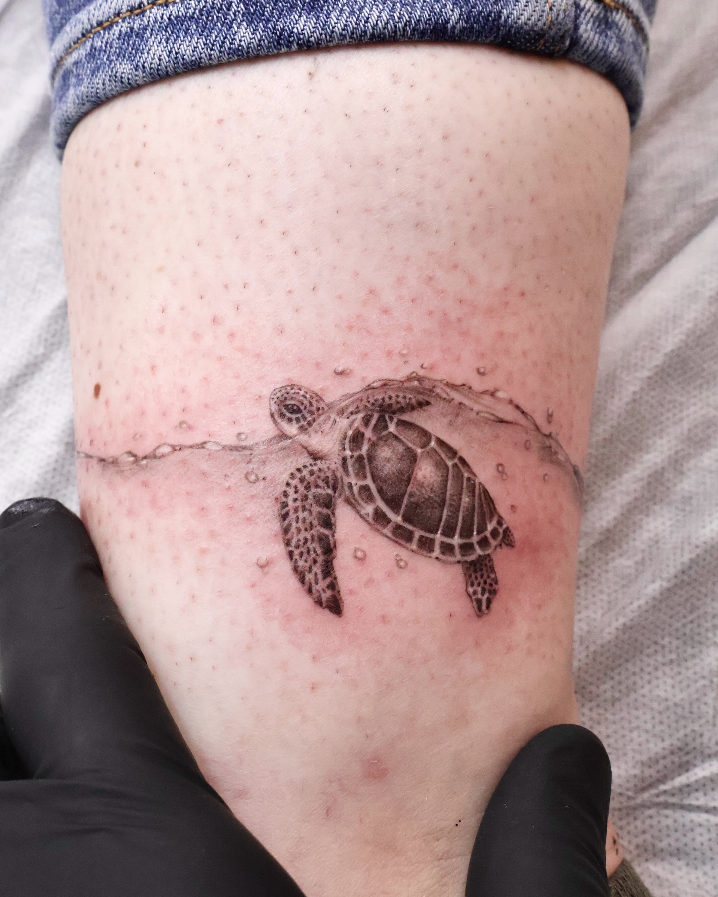 Realistic Swimming Turtle Tattoo small turtle tattoo ideas tattoo