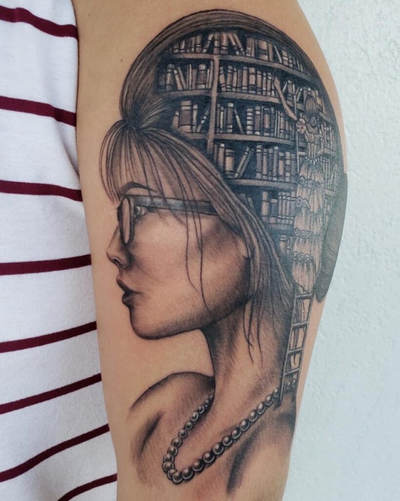 Vintage Library Room Tattoo
