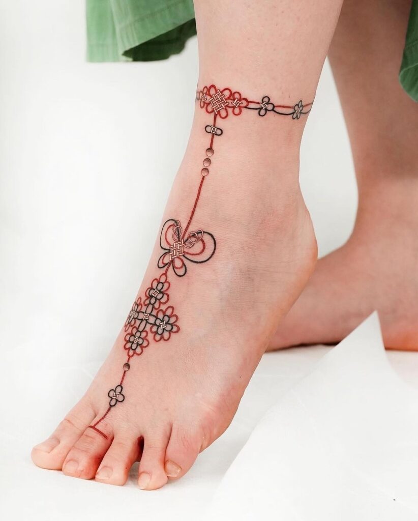Colorful Butterfly Foot Tattoos
