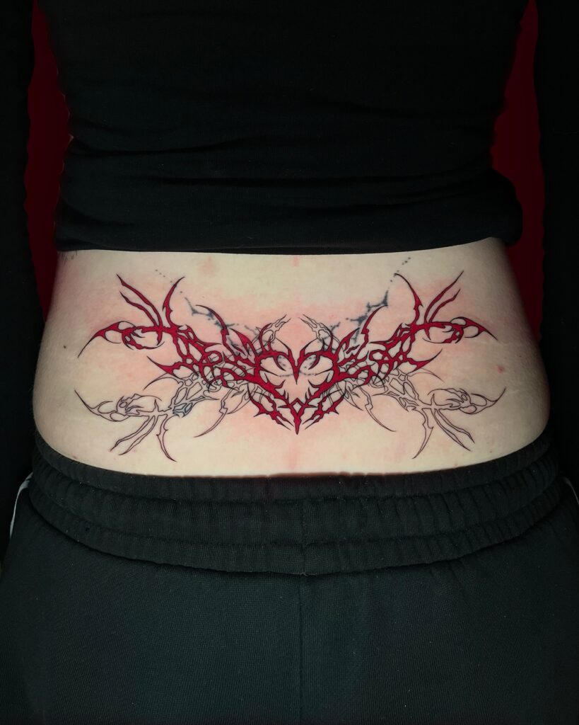 Floral Cinnamoroll Lower Back Tattoo