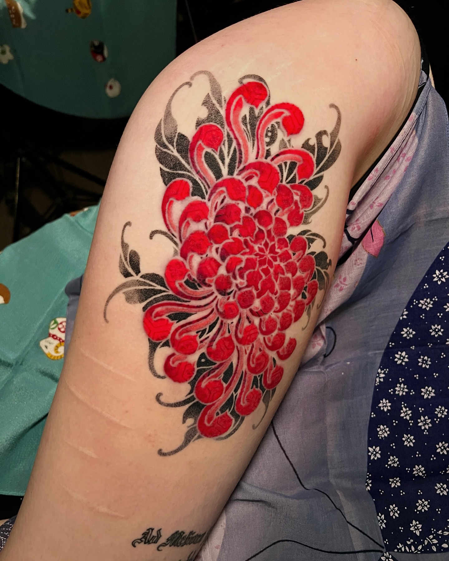 Red Chrysanthemum Flower Tattoo japanese flower tattoos tattoo