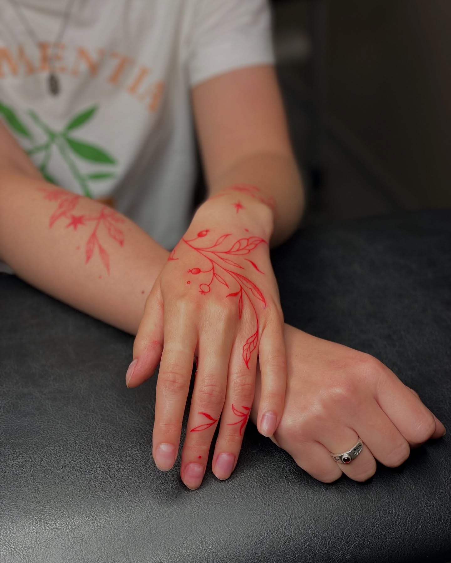 Celestial Dotwork Hand Tattoo
