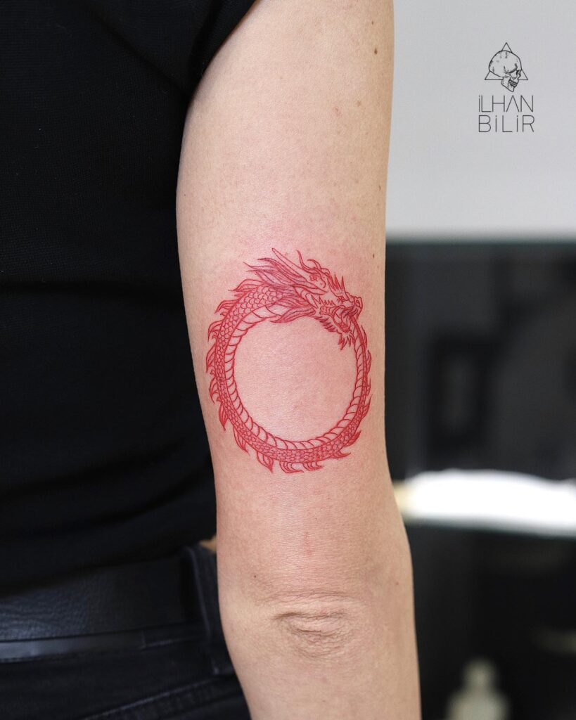Ouroboros Choker Neck Tattoo