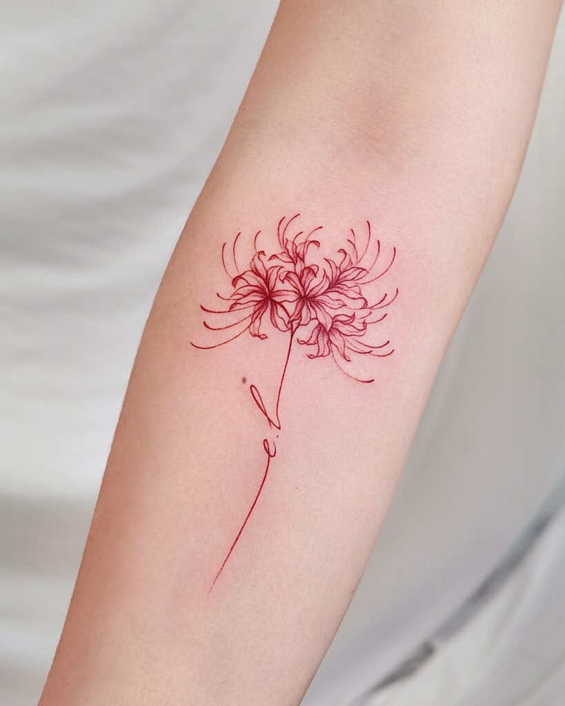 Red Spider Lily Elegance meaningful tattoos to check out tattoo