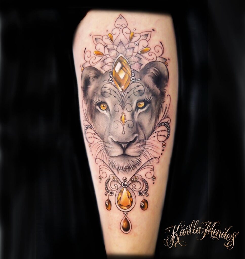 Regal Butterfly Crown And Jeweled Halo Tattoo
