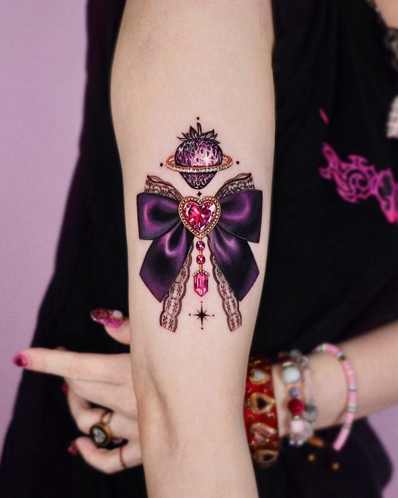 Ornamental Diamond Hand Bracelet Tattoo