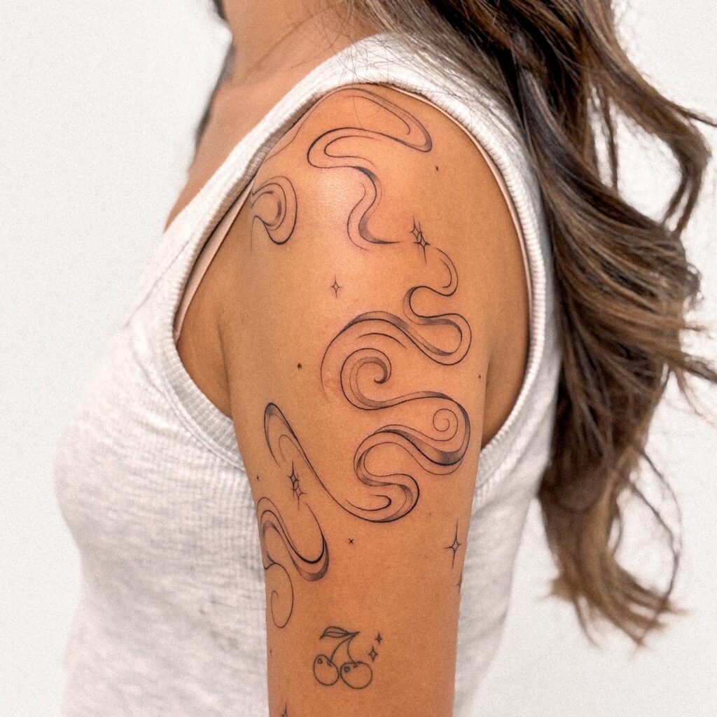 Surreal Betta Fish & Goddess Tattoo ethereal tattoos tattoo