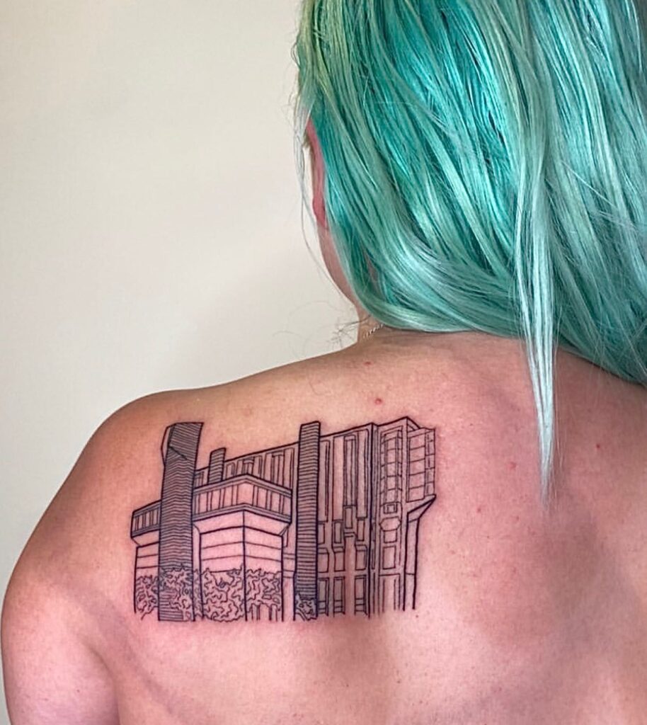 Gothic Library Back Piece Tattoo