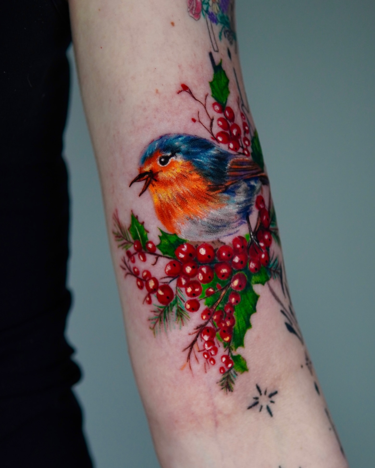 Robin With Holly Berries Tattoo bird tattoos ideas for women tattoo