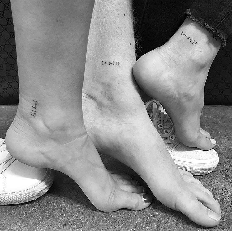 Roman Numeral Birth Sequence matching sibling tattoo