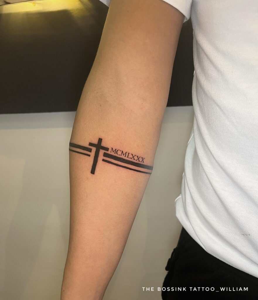 Roman Numeral Cross cross tattoos for women tattoo