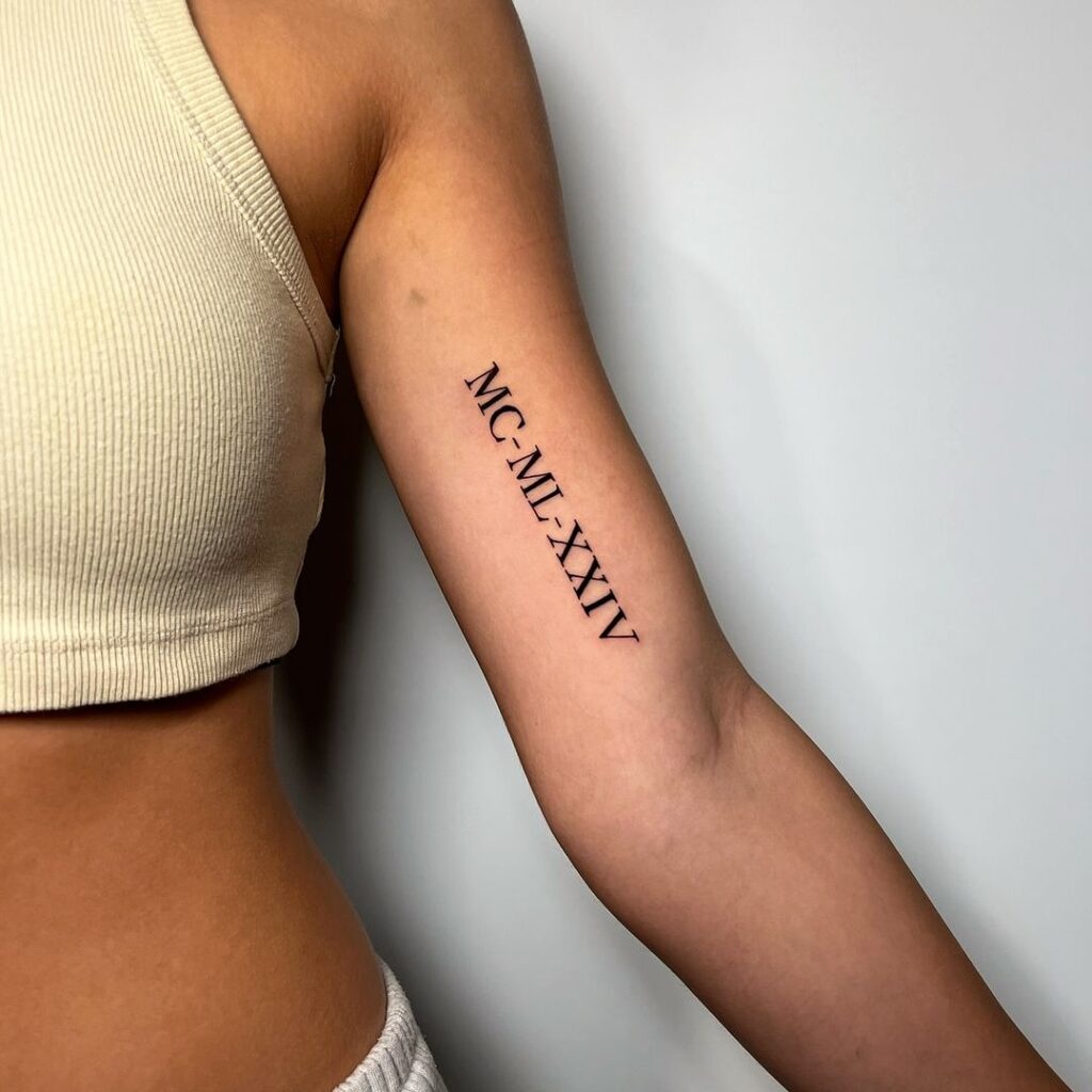 Significant Date Roman Numerals Tattoo roman numerals tattoos tattoo