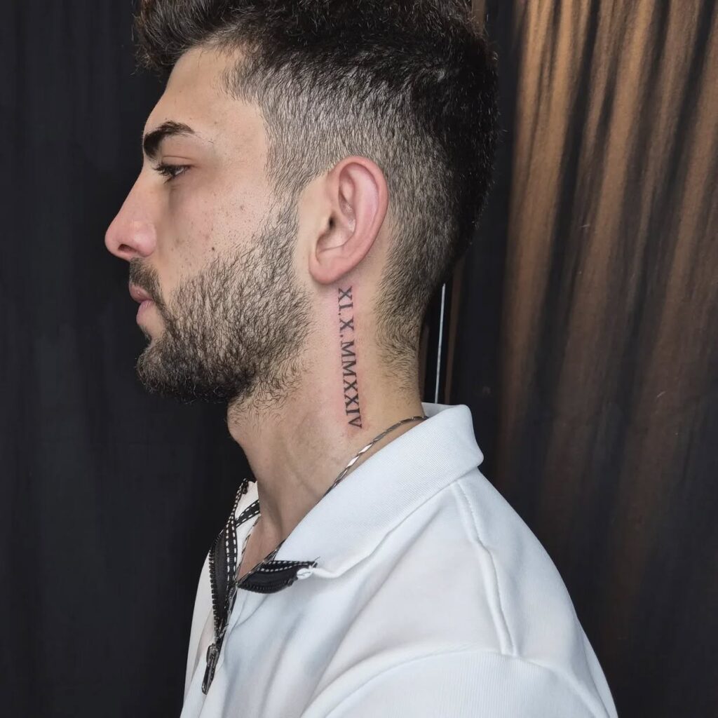 Candlelight Ornamental Neck Tattoo
