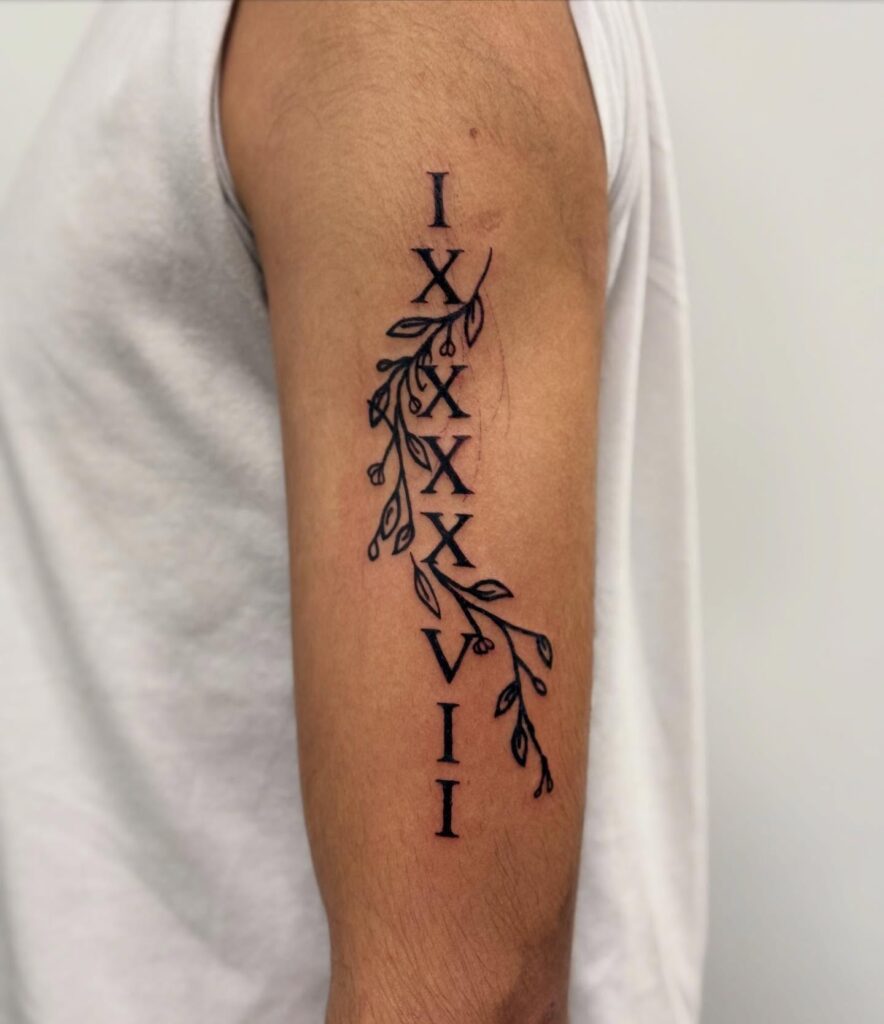 Roman Numeral Collarbone Tattoo with Name roman numerals tattoos tattoo