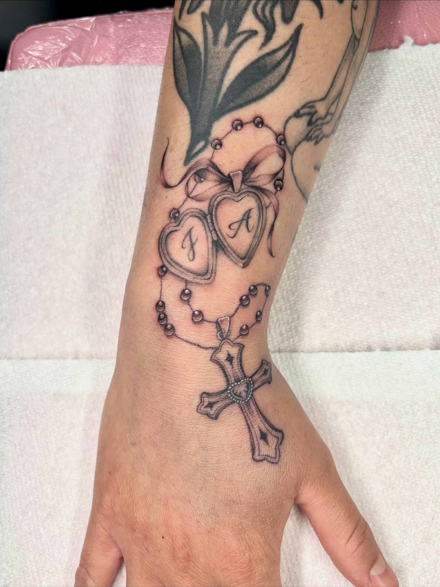 Heart Locket With Ribbon Tattoo