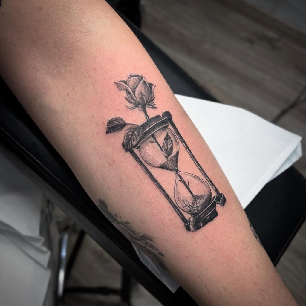 Rose and Hourglass Tattoo hourglass tattoo ideas tattoo