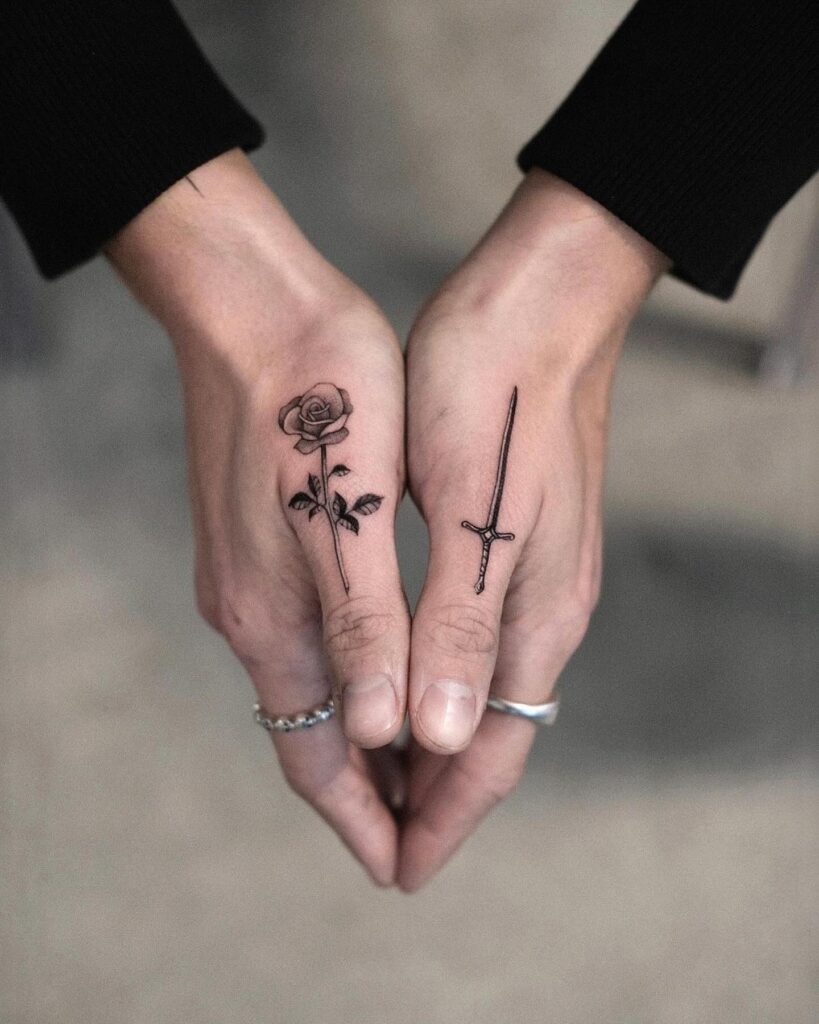 Minimalist Eye Finger Tattoo