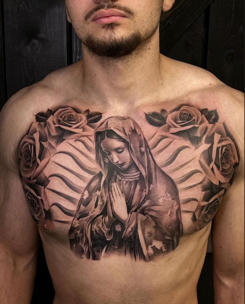Tearful Gaze Virgin Mary Tattoo virgin mary tattoos tattoo