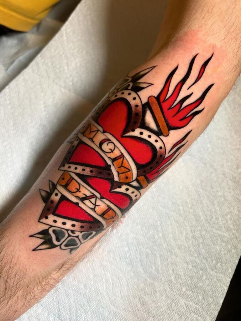 Sacred Heart-Inspired Mom Dad Tattoo mom dad tattoos tattoo