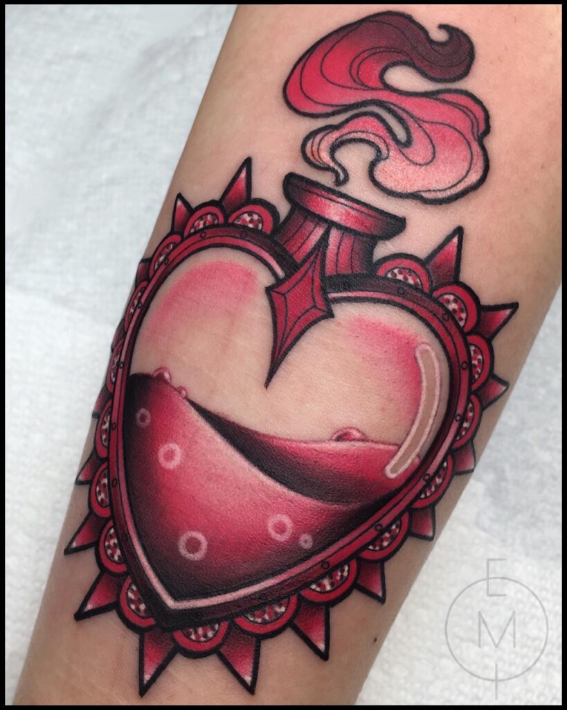 Intricate Sacred Heart Back Tattoo sacred heart tattoo ideas tattoo