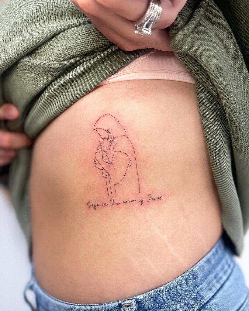 Floral Anatomical Heart Miscarriage Tattoo With Quote