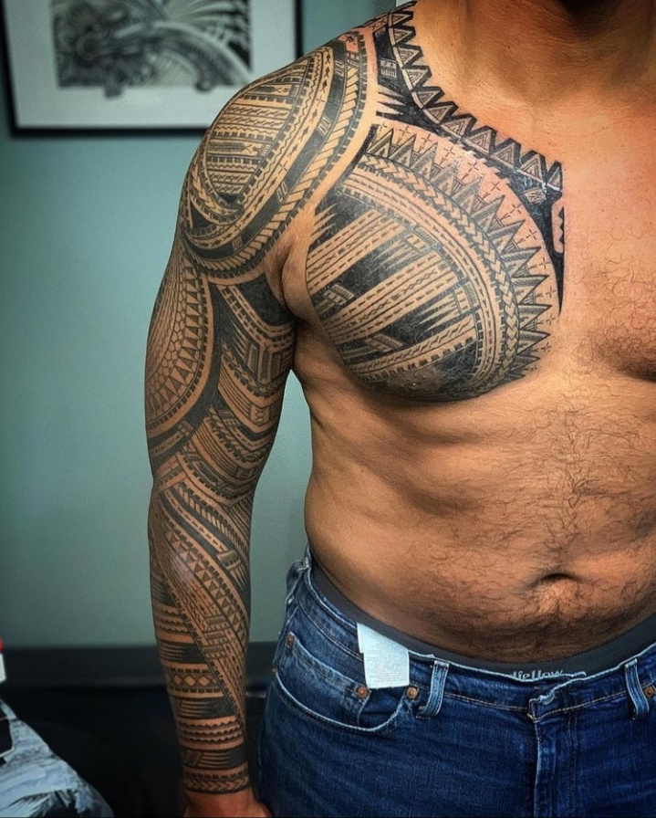 Polynesian-Inspired Forearm Tattoo