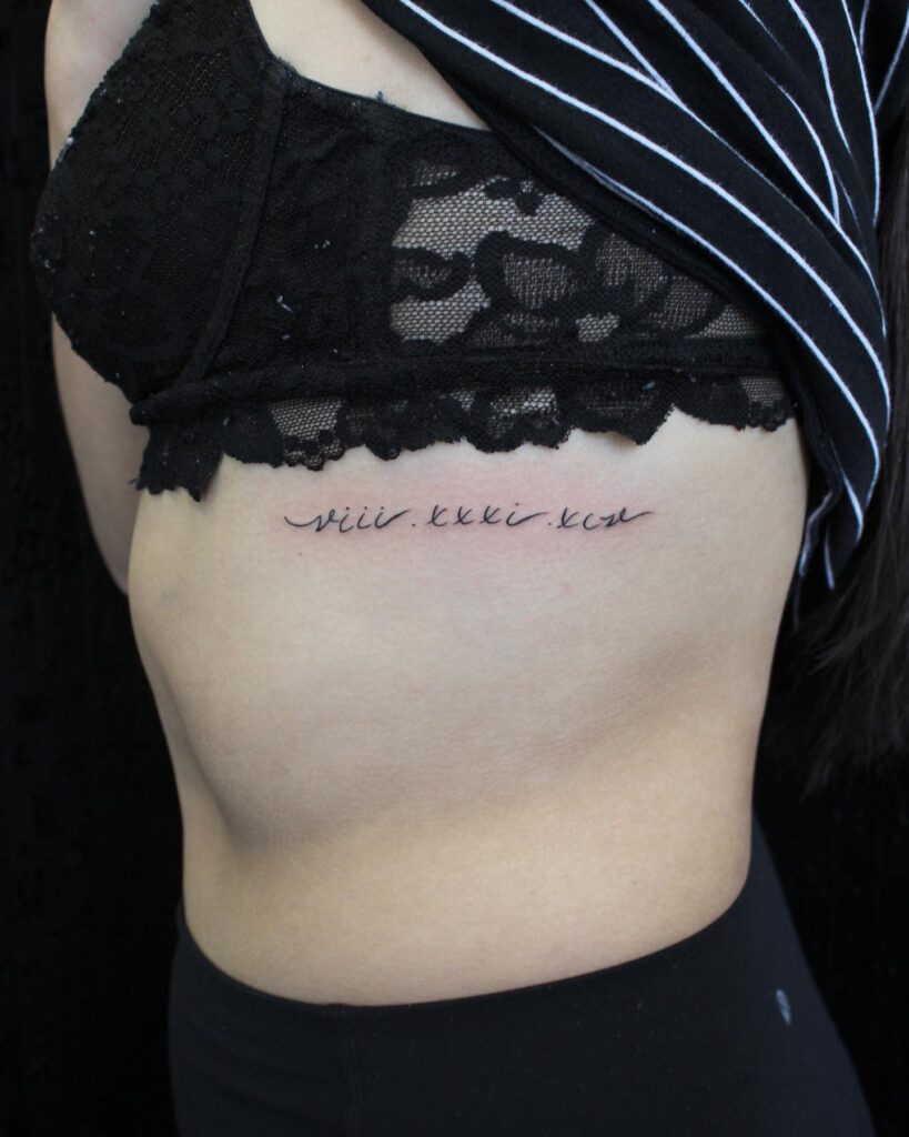 Floral Roman Numerals Memorial Tattoo roman numerals tattoos tattoo