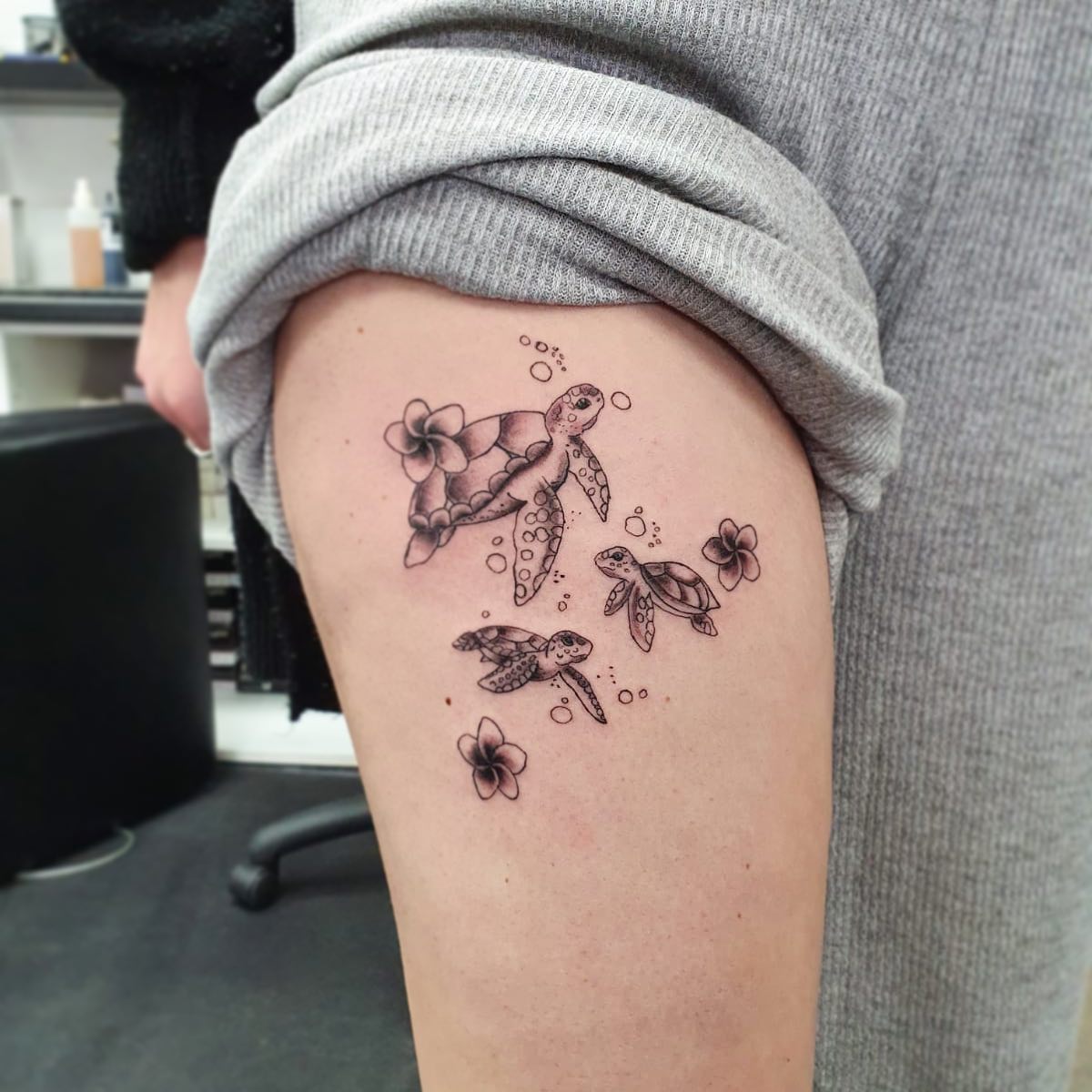 Sea Turtle Family Tattoo small turtle tattoo ideas tattoo