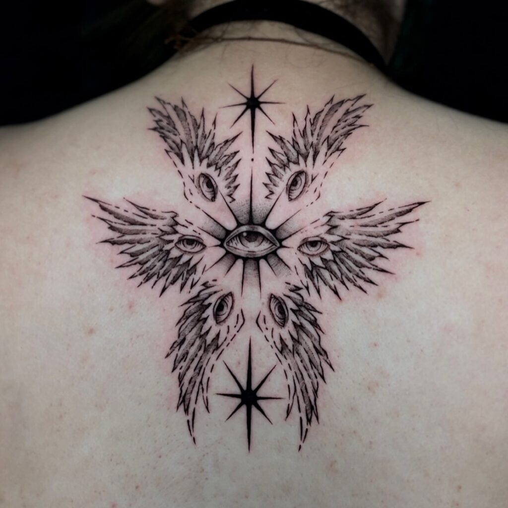 Seraphim Star Guardian Back Tattoo seraphim angel tattoo ideas tattoo