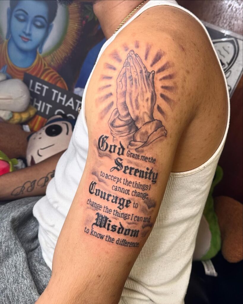 Serenity Prayer &ndash; Faith, Courage, and Wisdom quote tattoo ideas for men tattoo