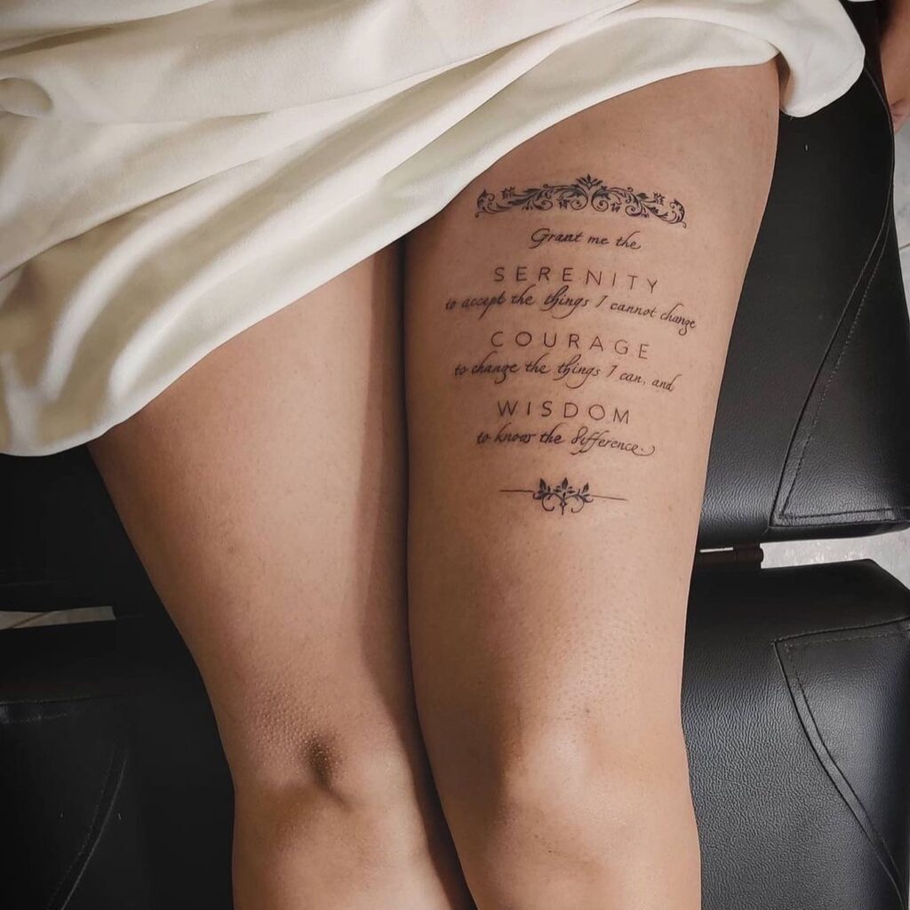 Serenity Prayer Quote Tattoo meaningful quote tattoos for women tattoo