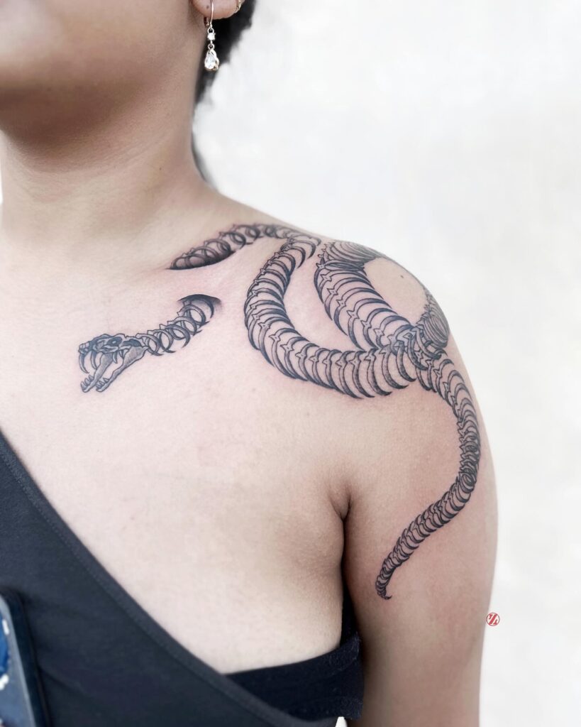 Ornamental Floral Shoulder Tattoo