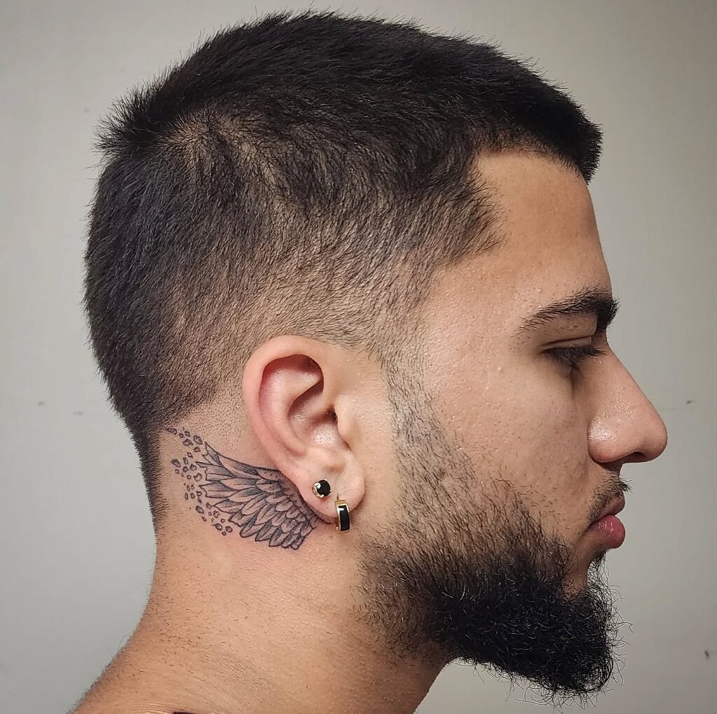 Futuristic Circuit Behind Ear Tattoo behind the ear tattoo ideas for men tattoo