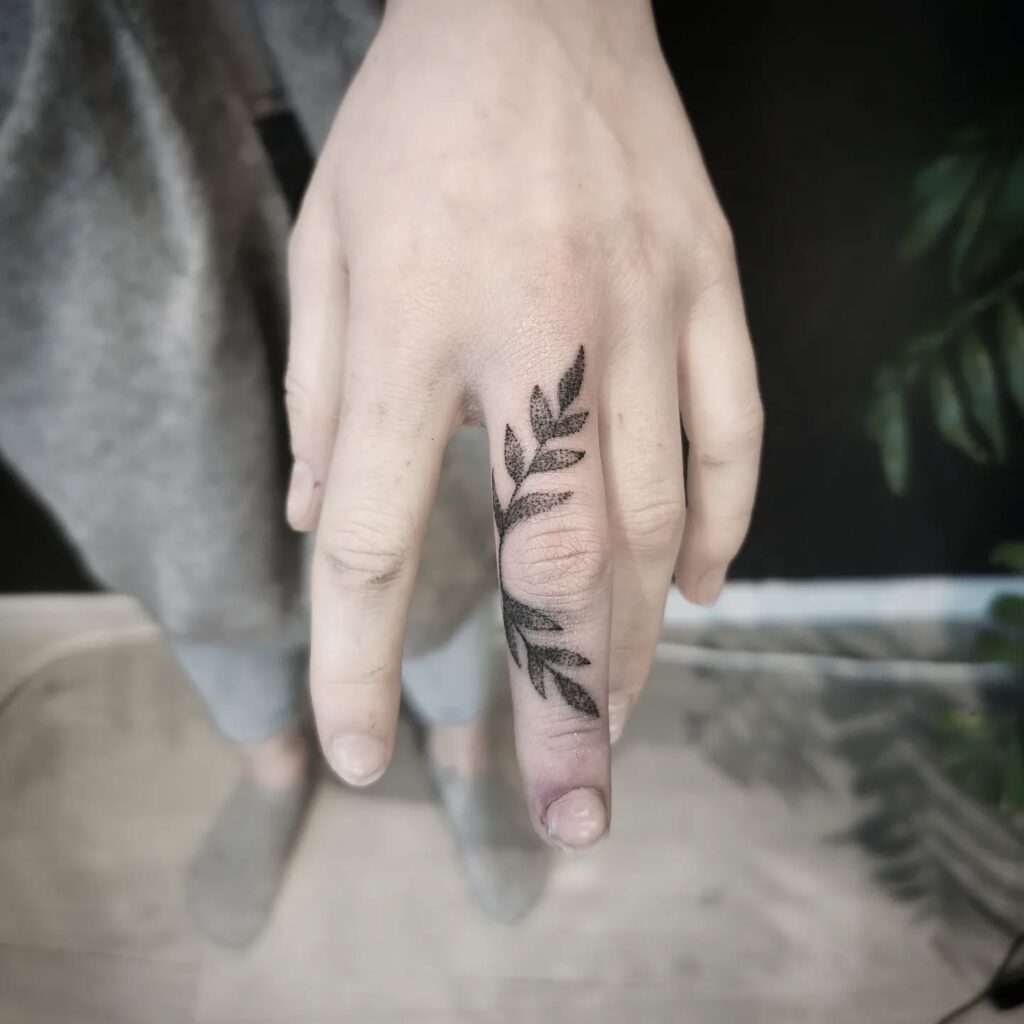 Celestial And Nature Finger Tattoos