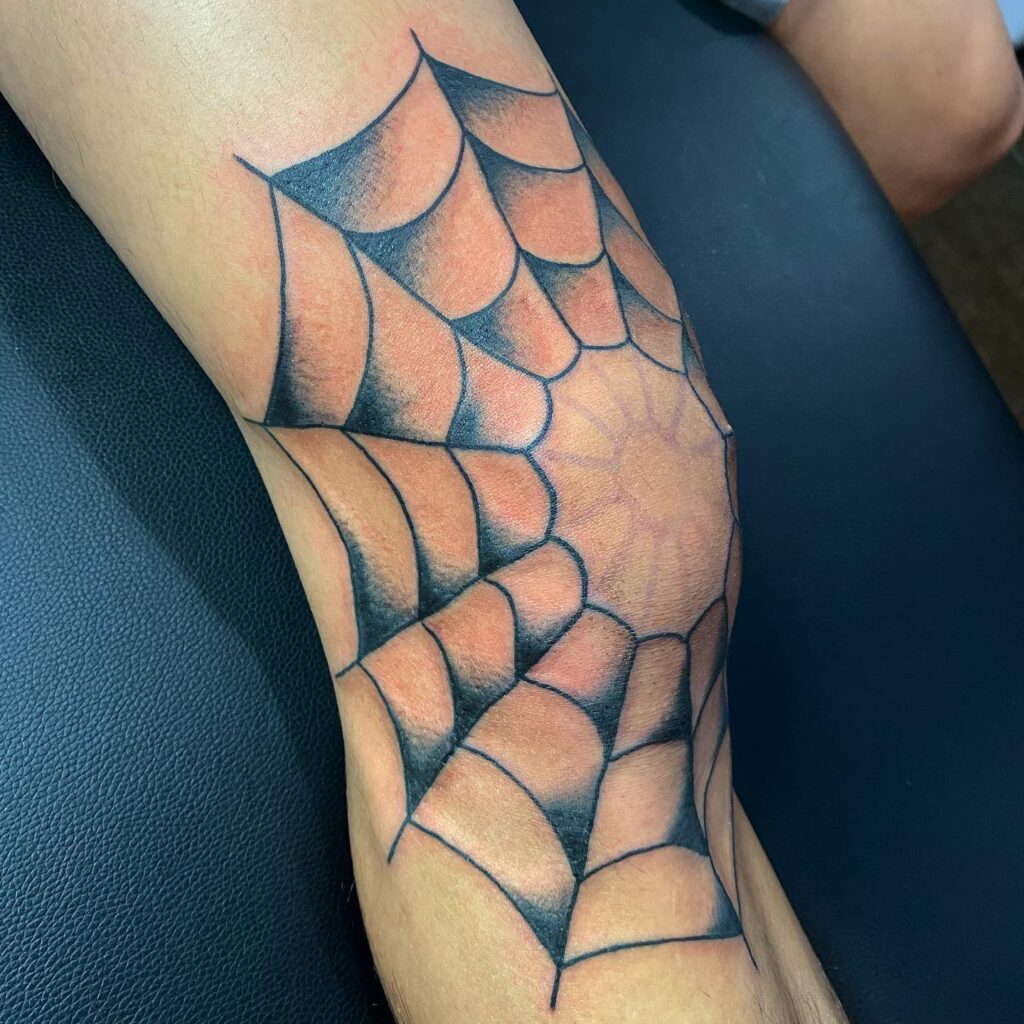 Fierce Jawbone Knee Frame Tattoo