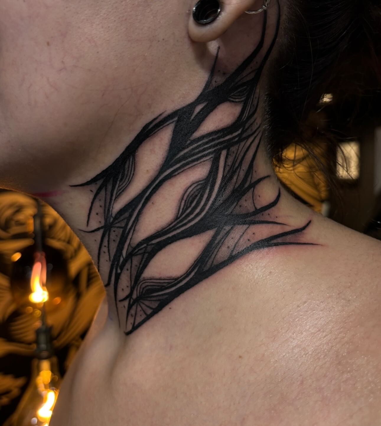 Moonlit Dragon And Skull Tattoo