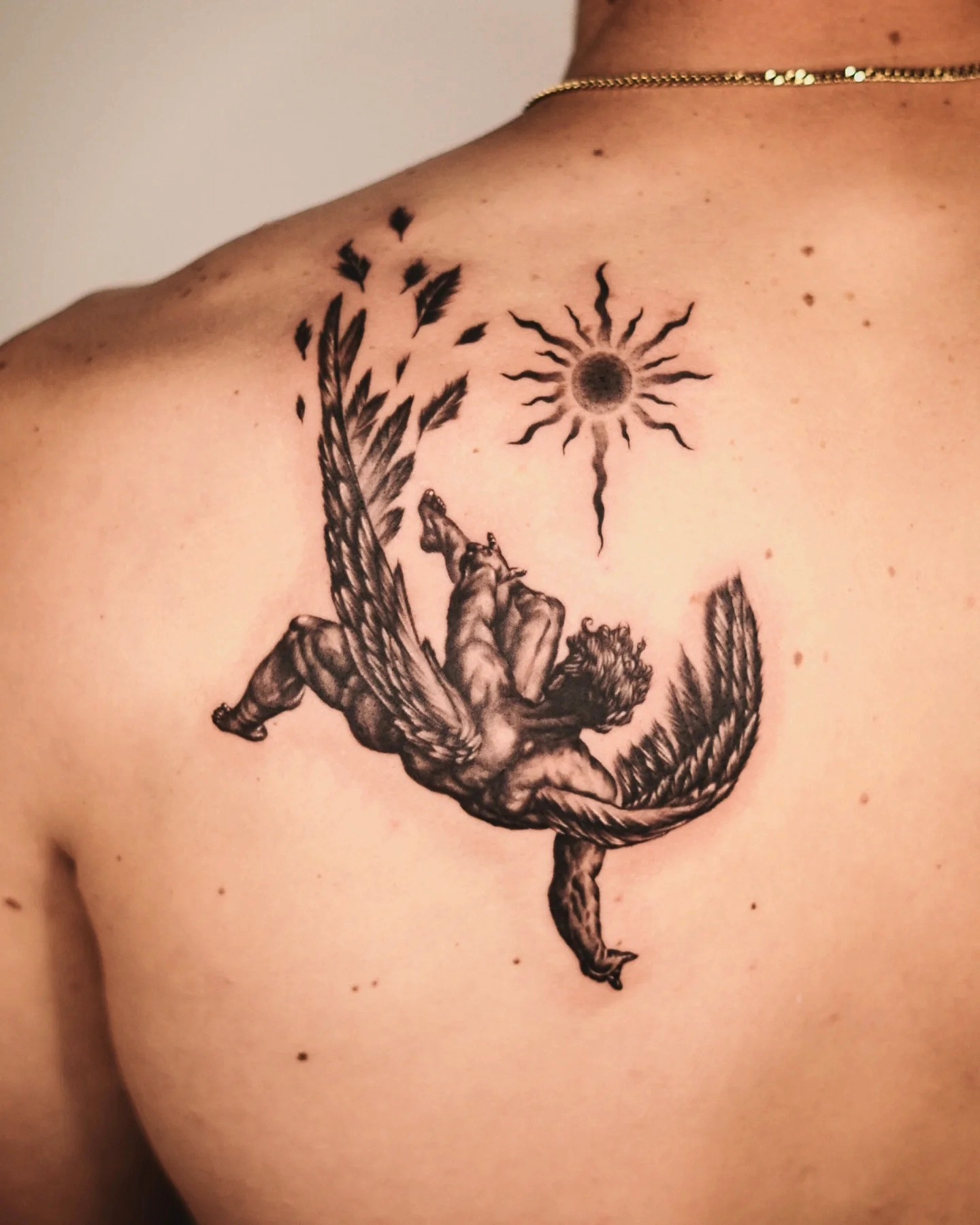 Through Fire And Ash Icarus Tattoo