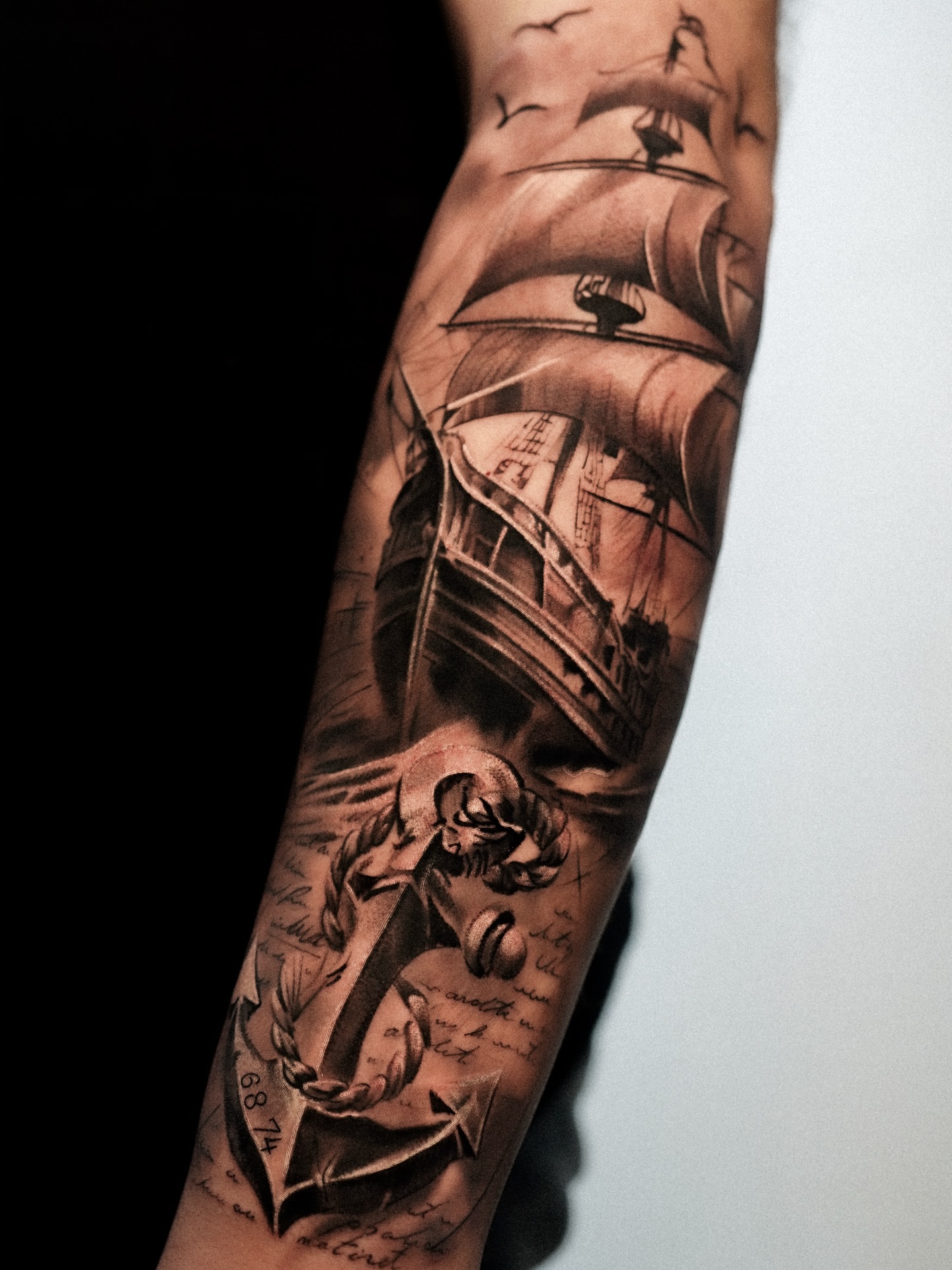 Steamship With Ultimo Porto Tattoo