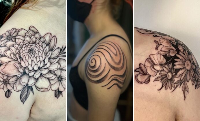 15+ Shoulder Cap Tattoo Ideas for Women Beautifully Framing Curved Contours