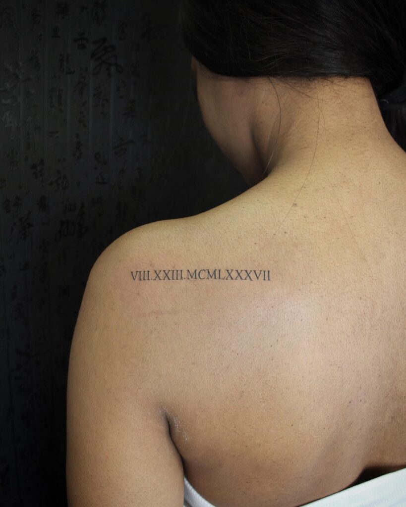 Personalized Roman Numerals and Name Tattoo roman numerals tattoos tattoo