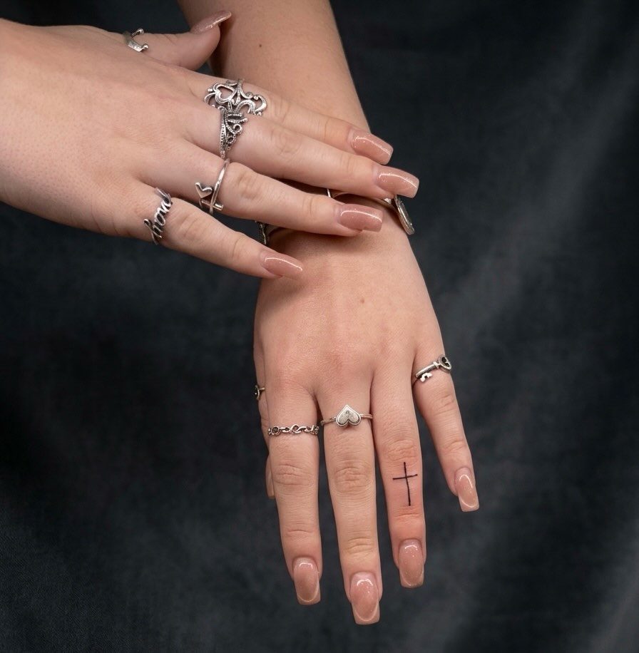 Simple Finger Cross Tattoo cross tattoos ideas for women tattoo