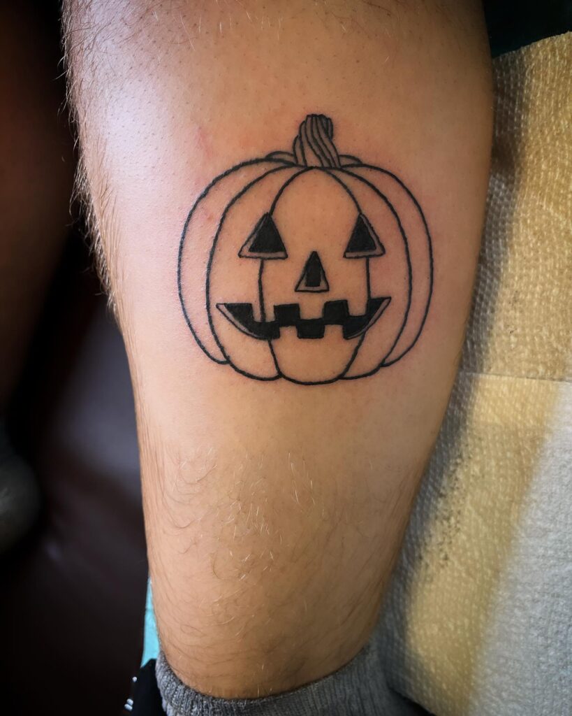 Pumpkin Blossom With Ghost Tattoo