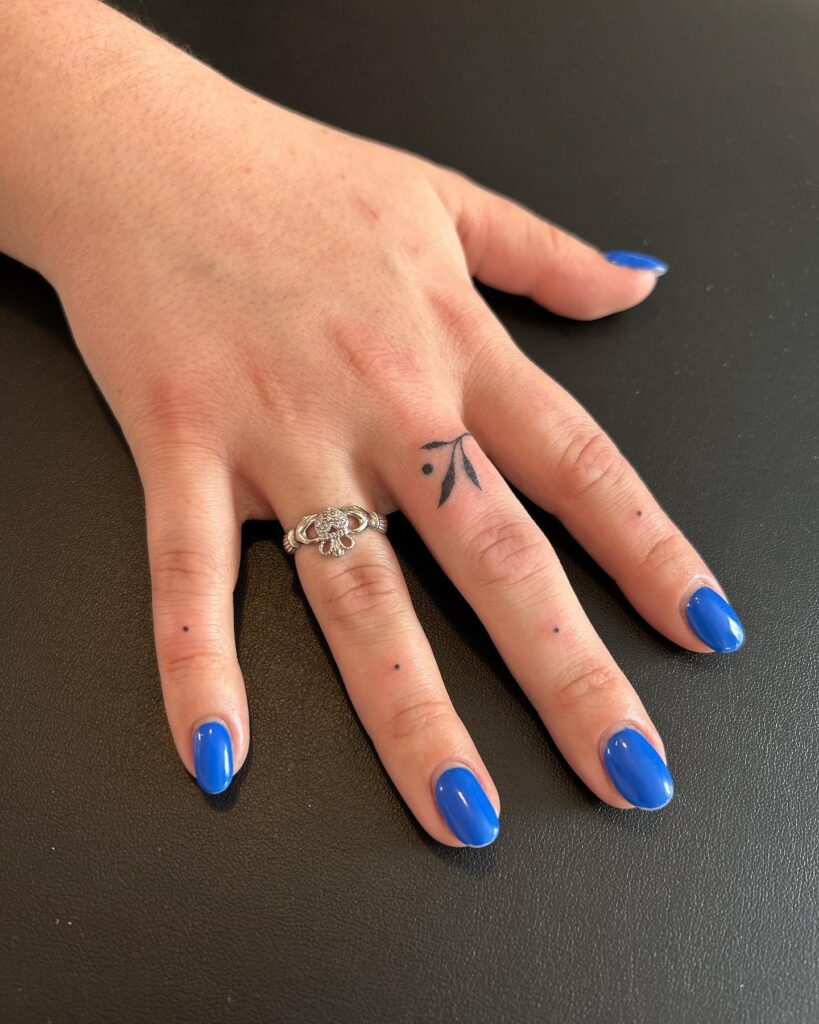 Matching Botanical Wedding Band Tattoos
