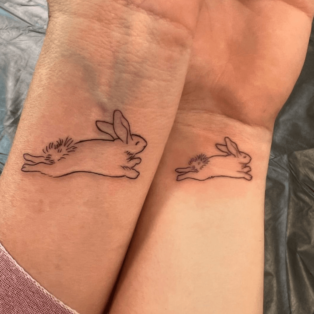 Simple Mother & Son Bunnies mom and son tattoo ideas tattoo