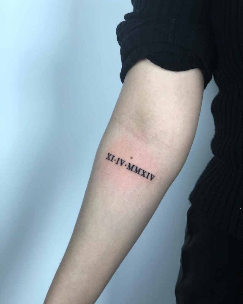 Floral Roman Numerals Tattoo roman numerals tattoos tattoo