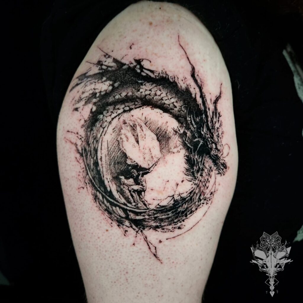 Classic Forearm Ouroboros Tattoo