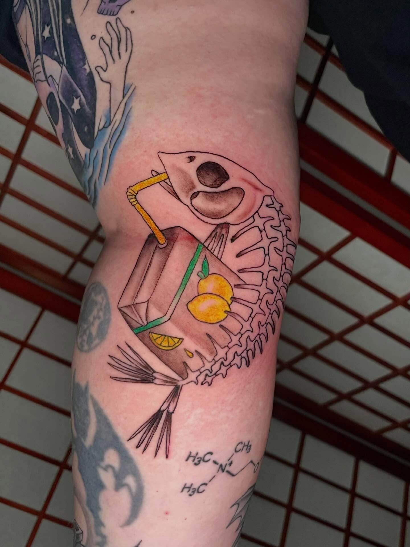 Pink Haired Anime Girl And Chick Tattoo