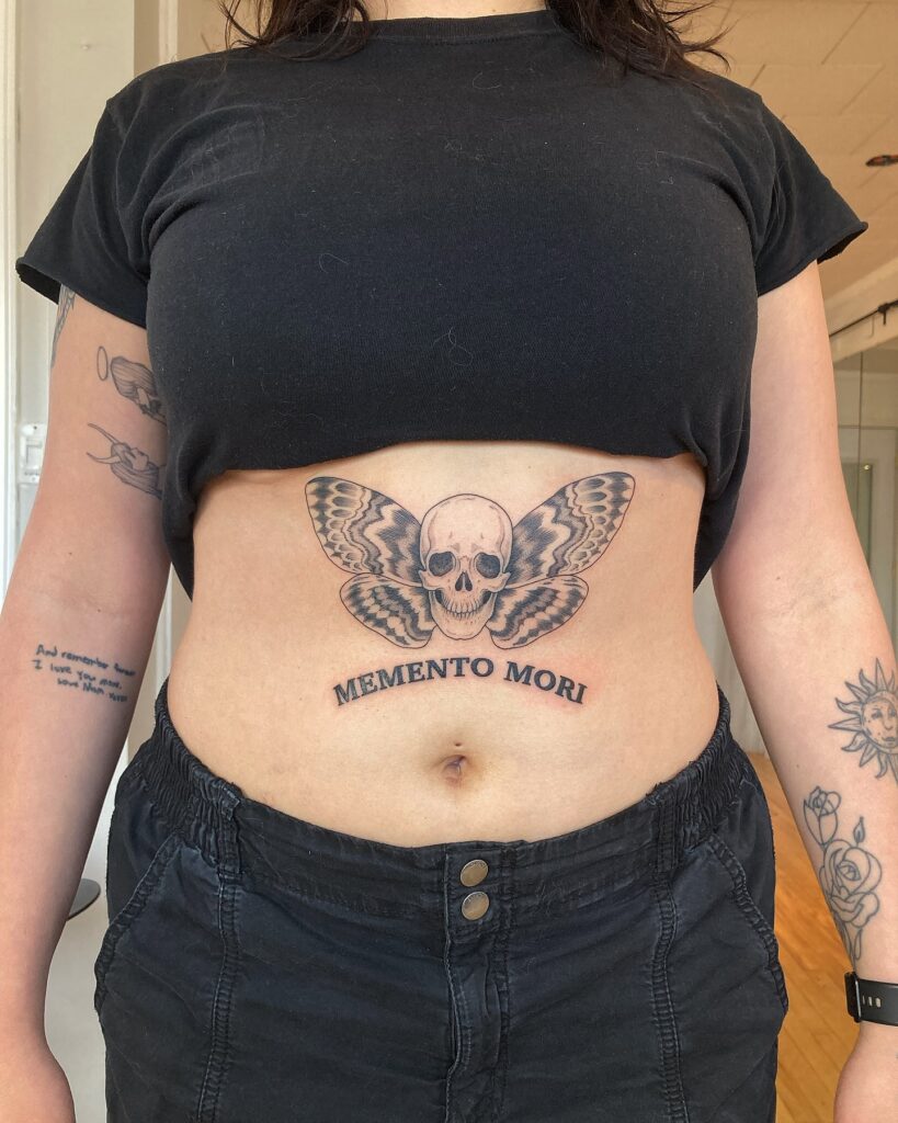 Split Skull Memento Mori Tattoo