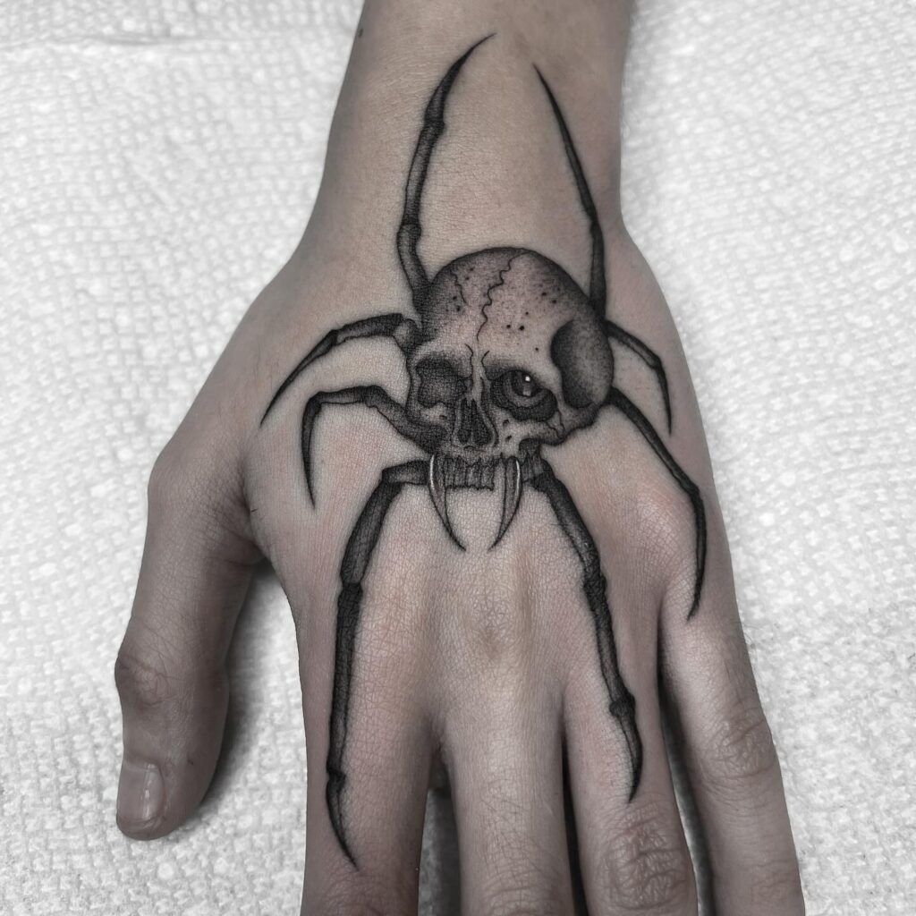 Skull Spider Tattoo hand tattoo ideas for guys tattoo