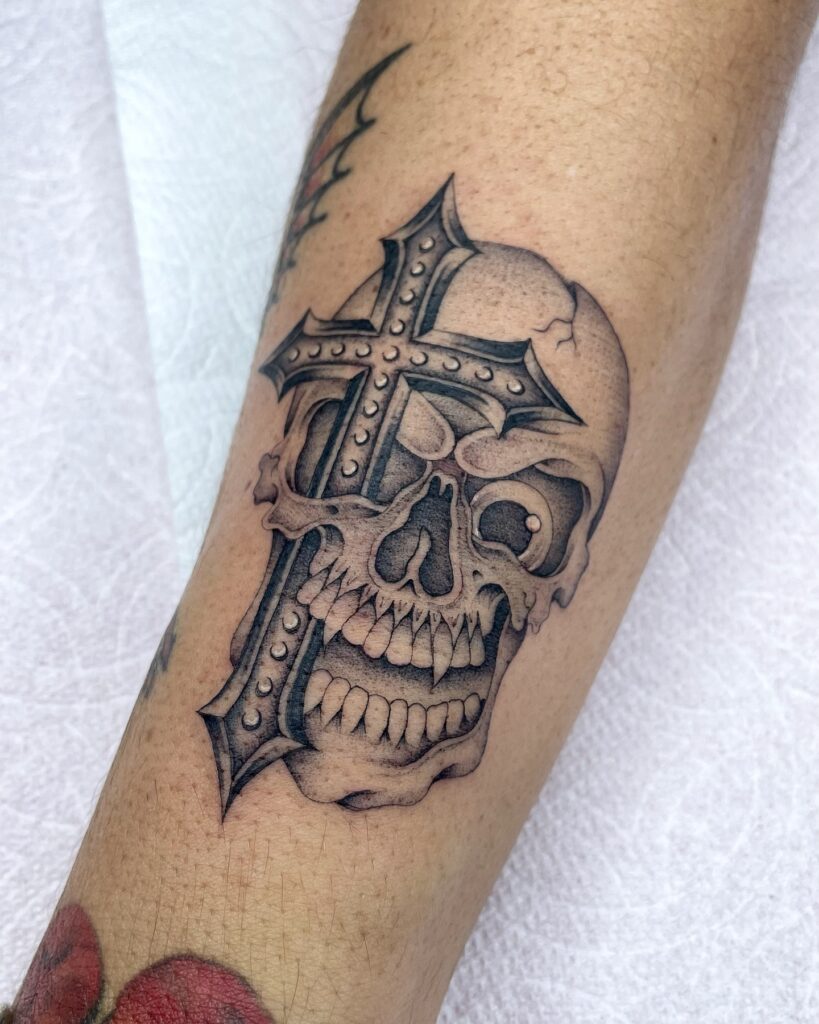 Skull with Iron Cross Tattoo cross tattoos for men tattoo